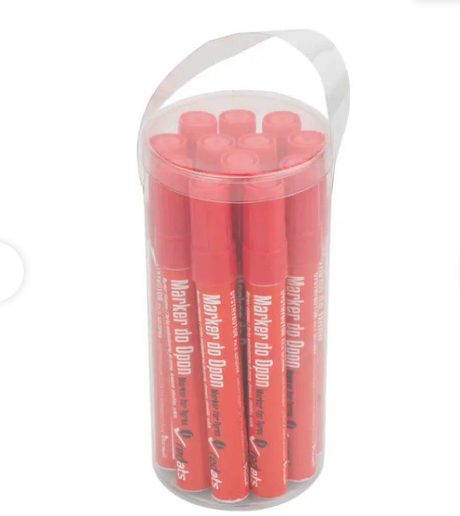 Marqueur d’huile rouge pour pneus - 12 pièces - Twins Equipement