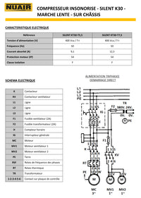 Compresseur à piston INSONORISE NUAIR A MARCHE LENTE + Cuve 500L GARANTIE 2 ANS - Twins Equipement