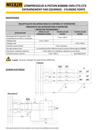 Compresseur NUAIR – à piston – bicylindres en V – 3 CV – 200 litres – 230v – entrainement par courroie - Twins Equipement
