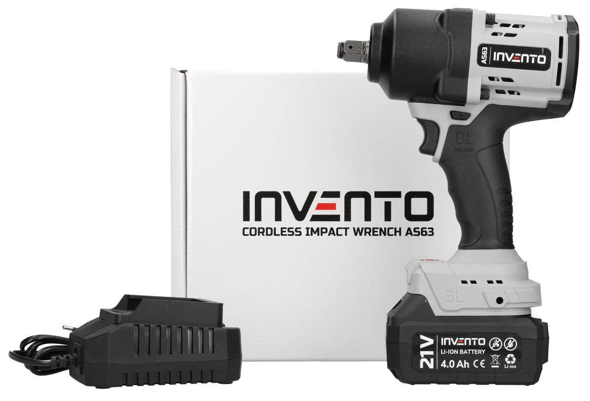 Clé à choc sans fil INVENTO AS63 1200 Nm 1/2" – coffret, batterie 4Ah, chargeur Invento