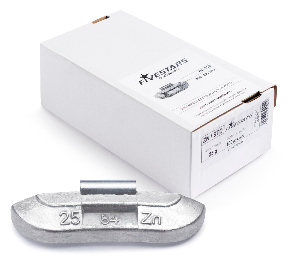 Lot de 500 contrepoids en zinc pour jantes acier Fivestars 5-25 g