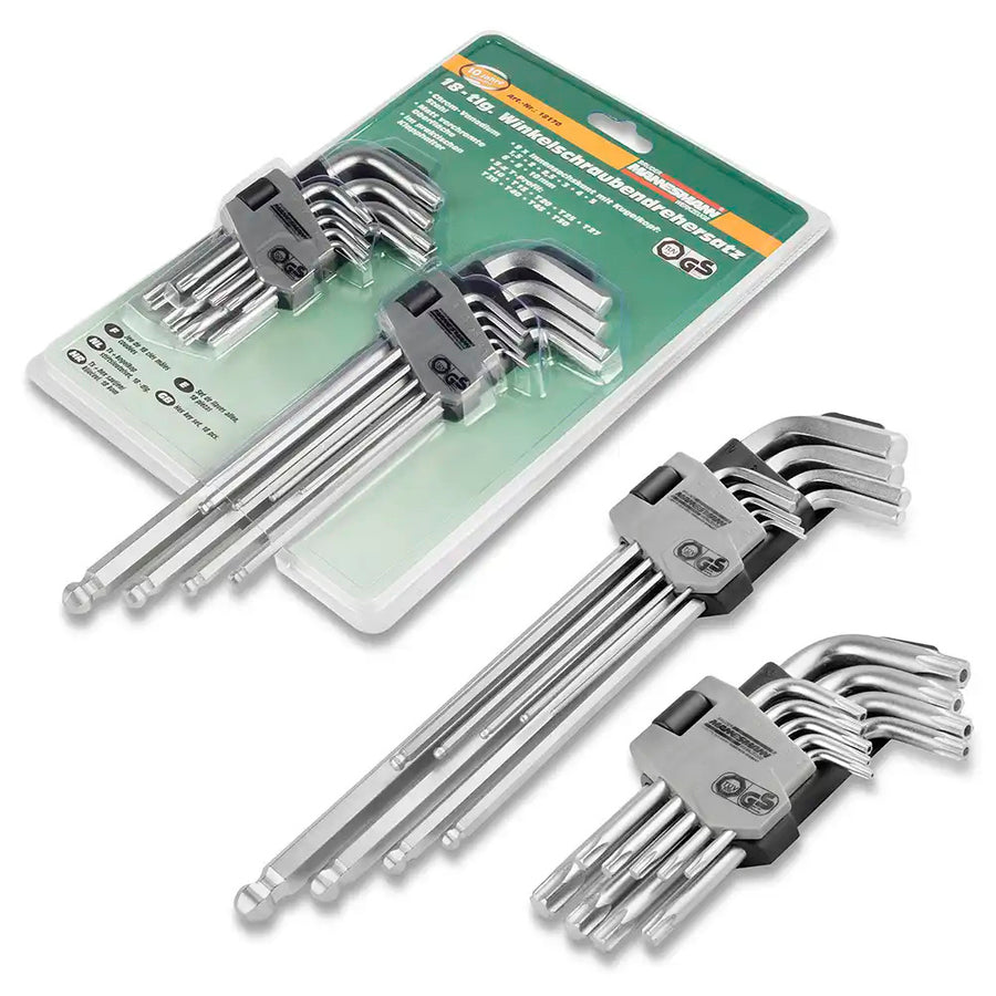 Jeu de clés Imbus + Torx Mannesman de 18el.