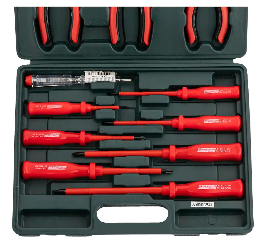Tournevis isolés plats/transversaux + pince Mannesmann 11el - Twins Equipement