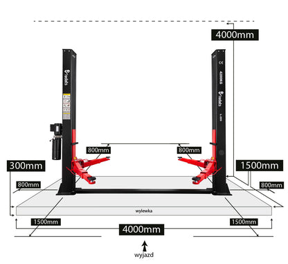 Pont élévateur semi-automatique à deux colonnes 4,2T - REDATS L-205F - Twins Equipement