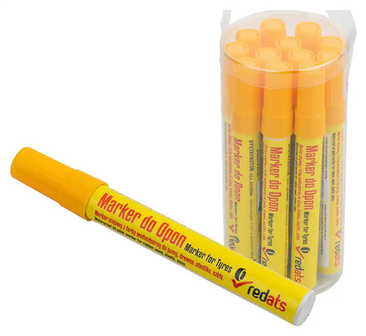 Marqueur d'huile pour pneus - jaune - 12 pièces