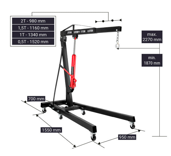 Grue d'atelier — élévateur de moteur 2 T (REDATS H-120) REDATS